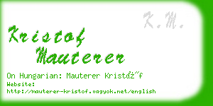 kristof mauterer business card